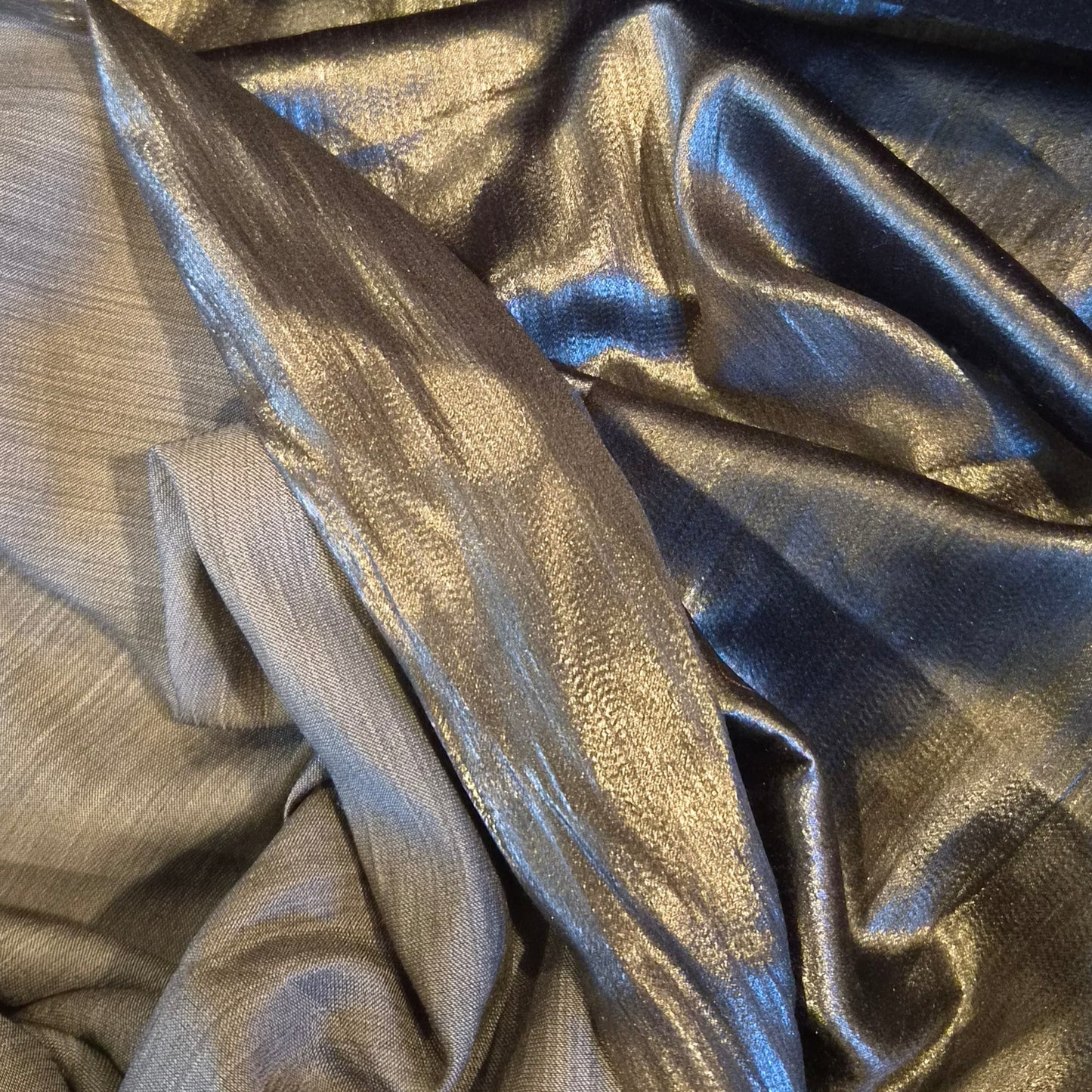 Midnight navy coated twill
