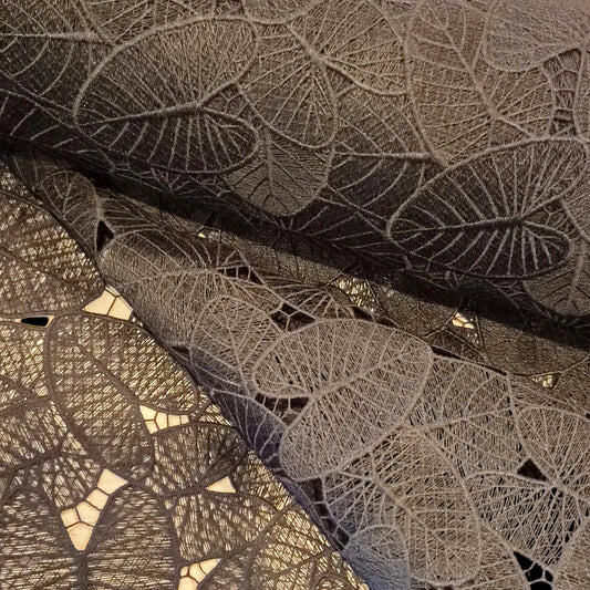Black leaves guipure lace