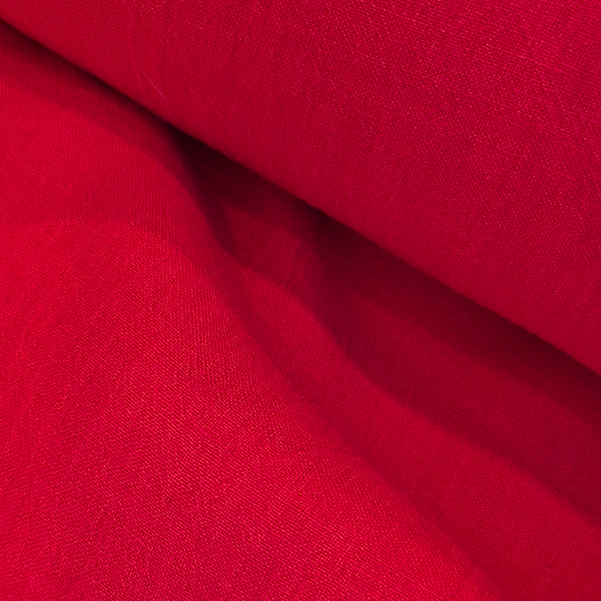 65cm Brilliant red crinkle linen