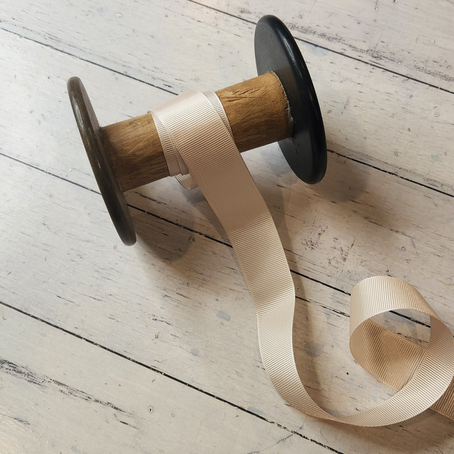 Pale mocha 25mm grossgrain ribbon