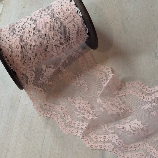 Claire pale pink hand dyed lace