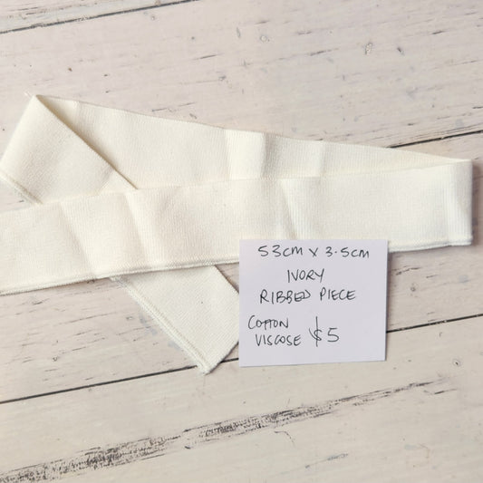 53cm Ivory cotton ribbing