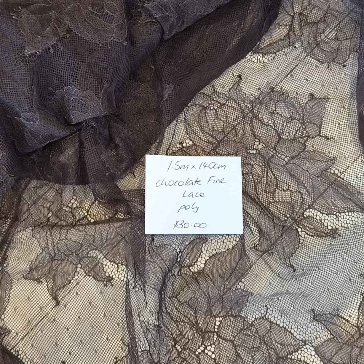 1.5m Chocolate fine lace