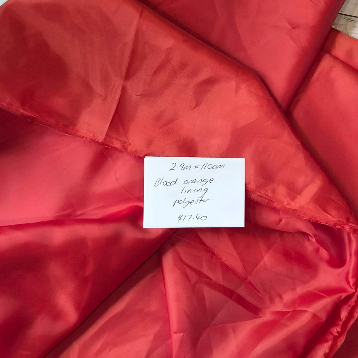 2.9m Blood orange lining