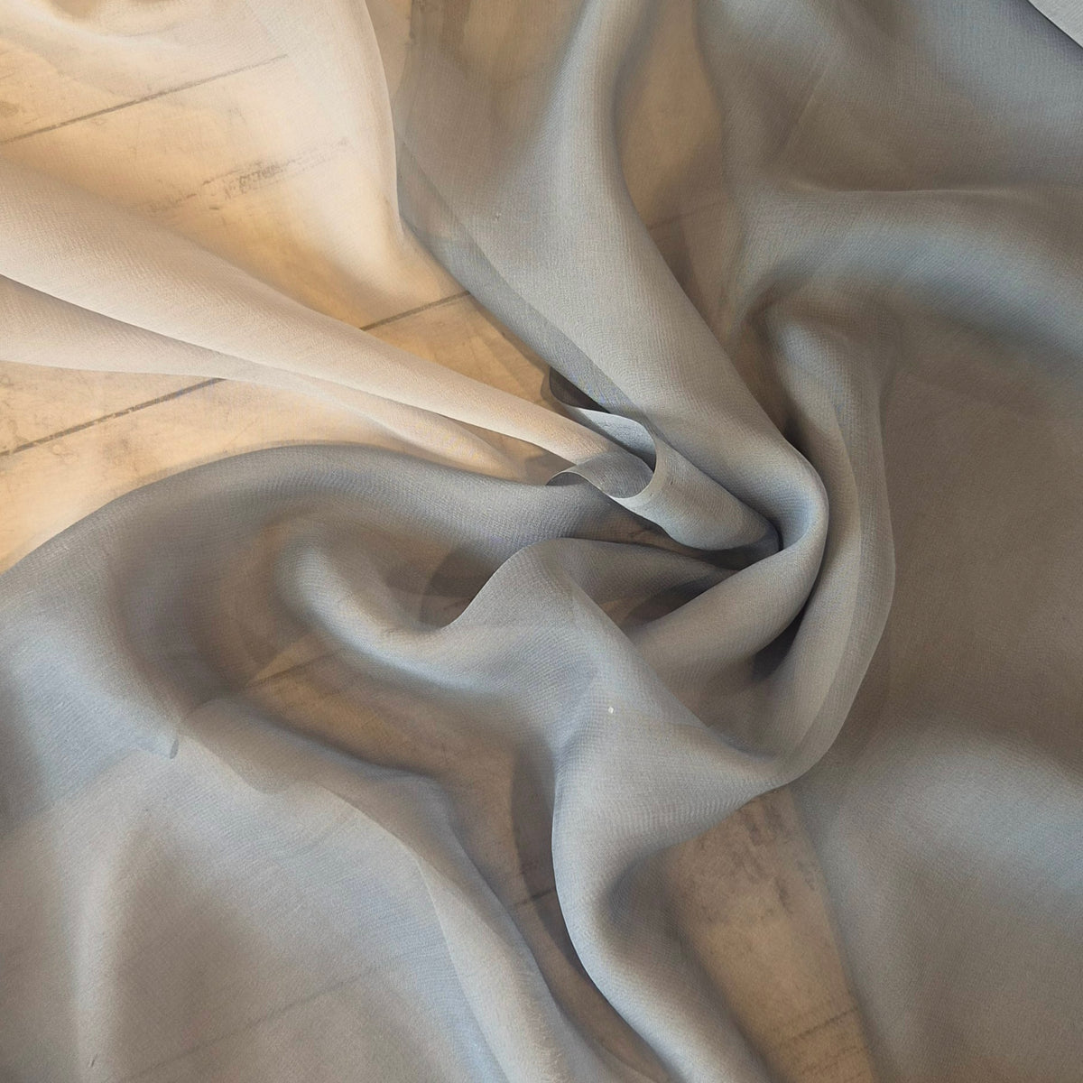 Grey haze silk chiffon