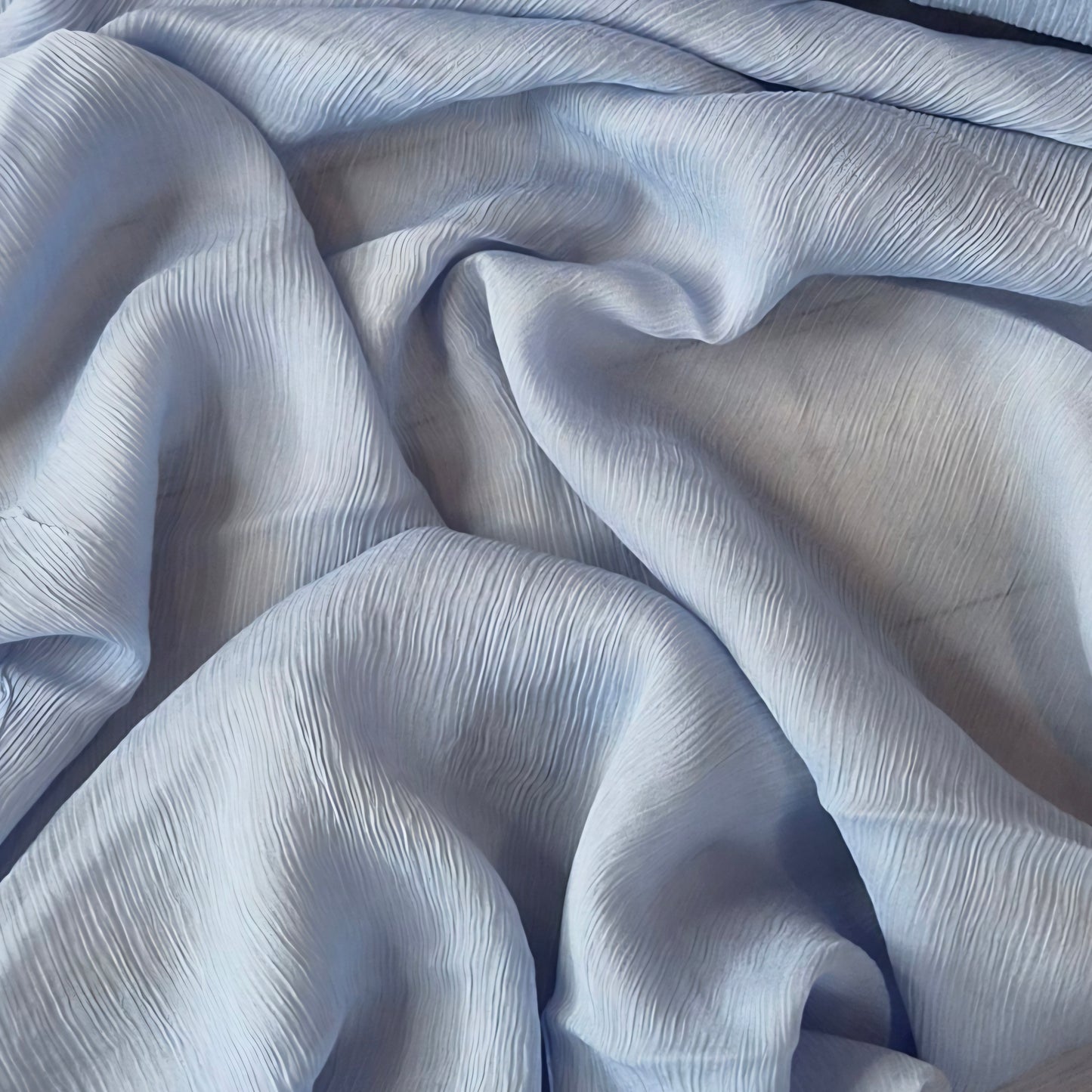 Powder blue Crinkle Viscose Georgette