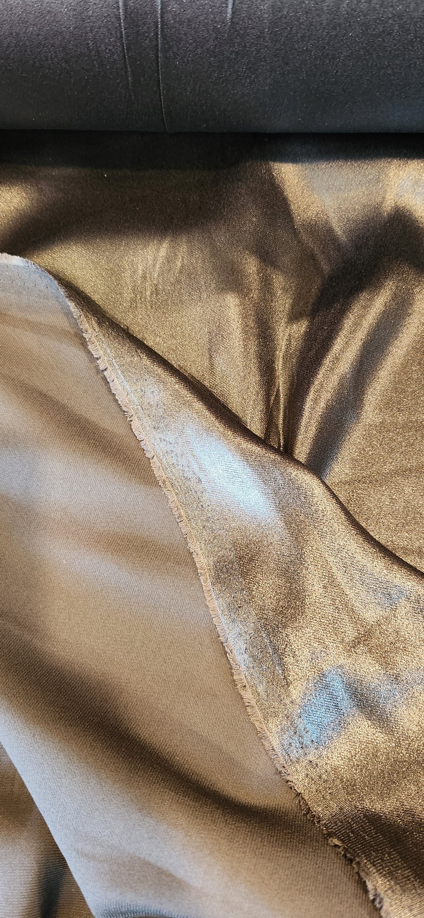 Inky coated crepe de chine