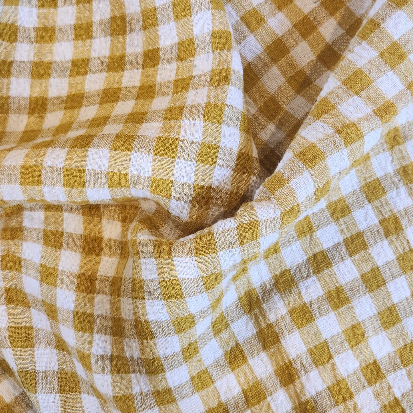 50cm Mustard crinkle linen