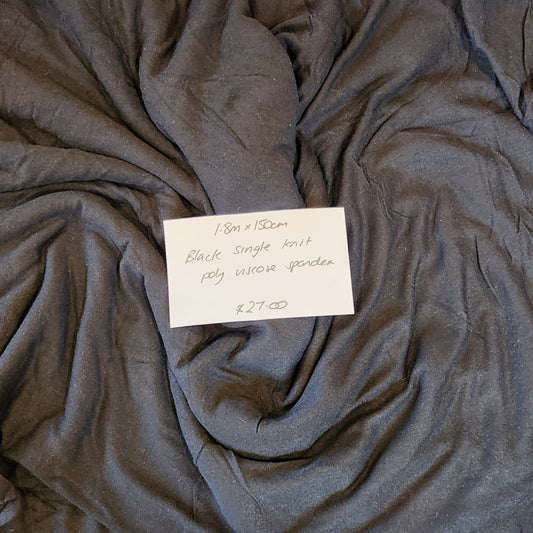 1.8m Black single knit