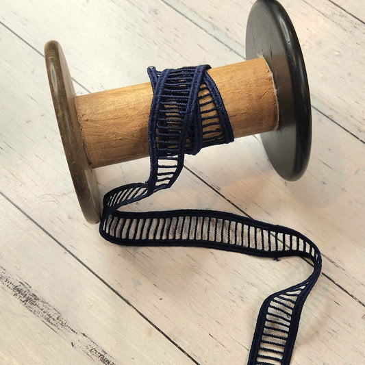 Chloe Navy fine ladder insertion trim