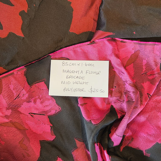 85cm Magenta flower brocade
