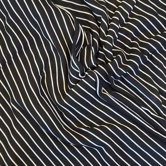 60cm Black stripe viscose jersey