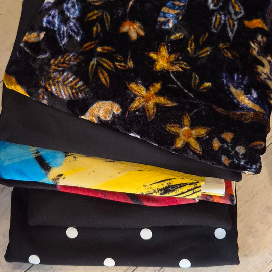 124. 5 pieces assorted velveteen s and jersey