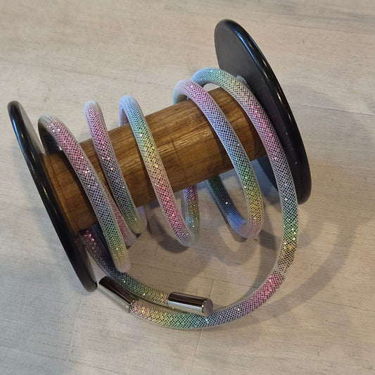 1.35m Rainbow Crystal's on rope with metal toggles