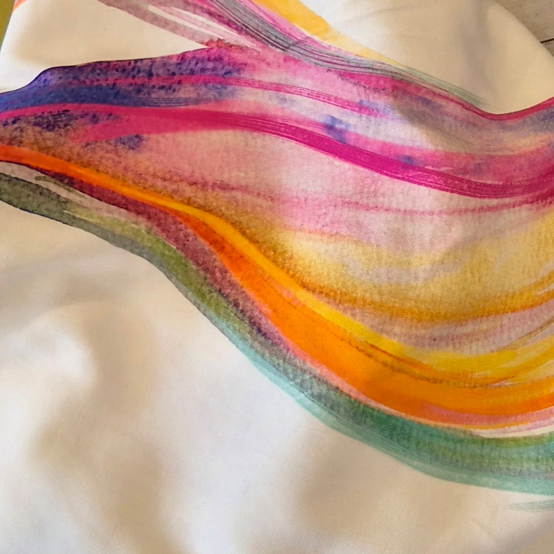 1m Rainbow swirl stretch suiting