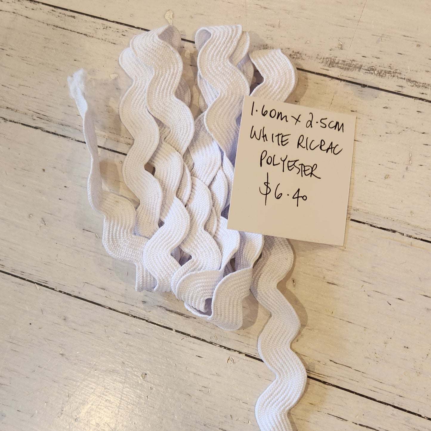 1.60m White ricrac