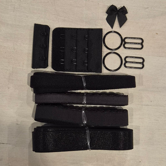Black wired bra trim kit