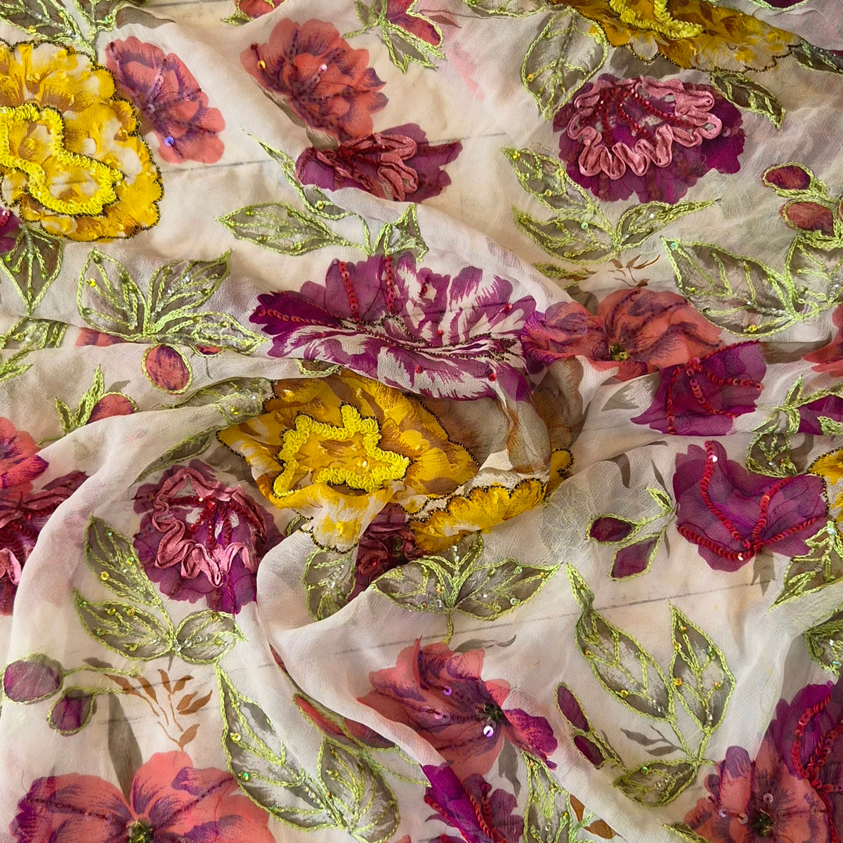Magic garden silk georgette