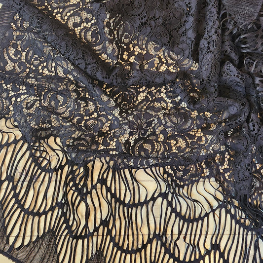 1.5m Navy fringe lace panel