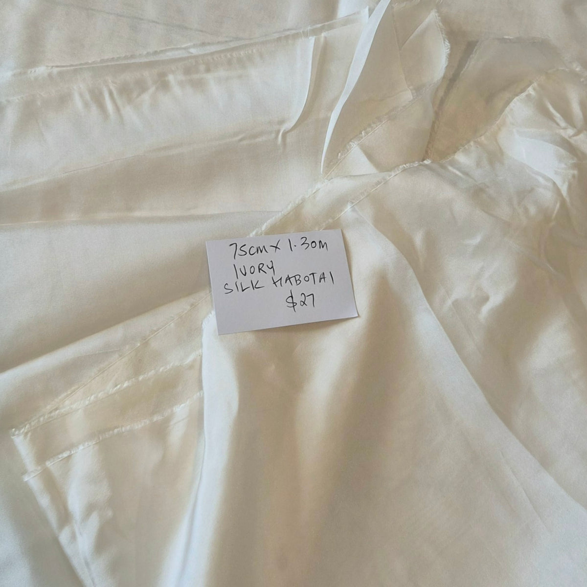 75cm Ivory silk habotai