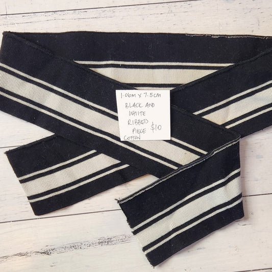 1.06cm Black and white ribbing