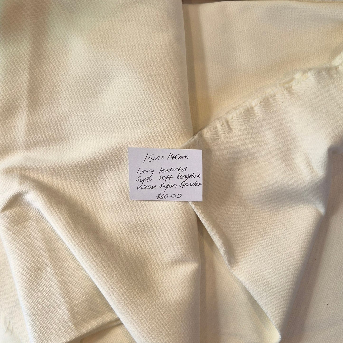 1.5m Ivory textured super soft bengaline