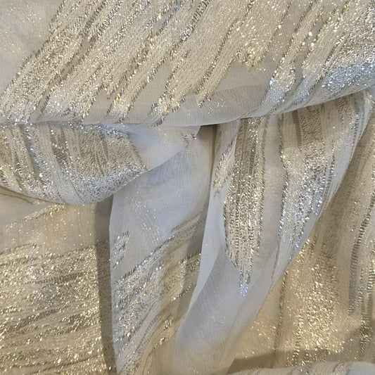 80cm Starlight Galaxy Lurex Jacquard Silk Georgette
