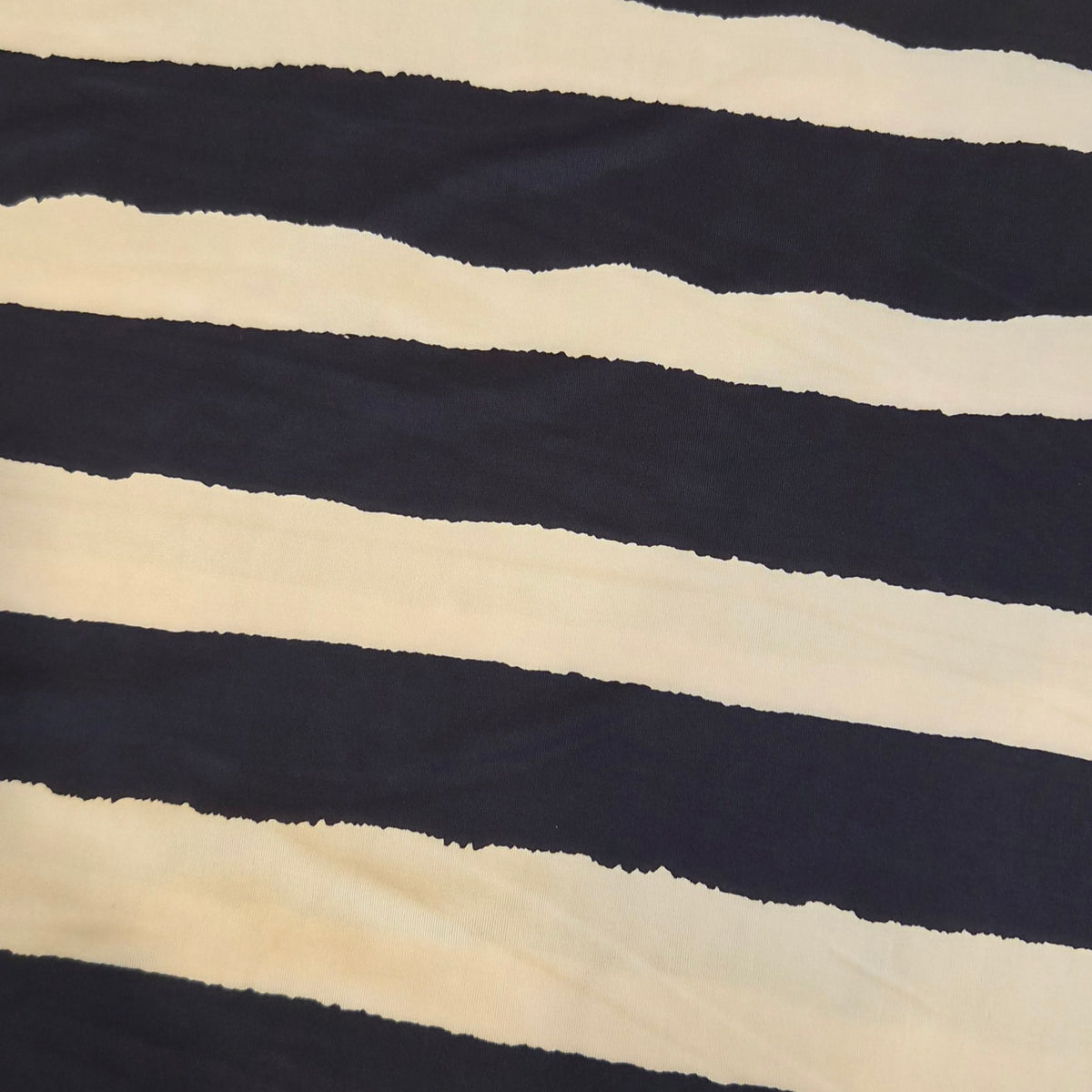 Uneven navy stripe jersey knit