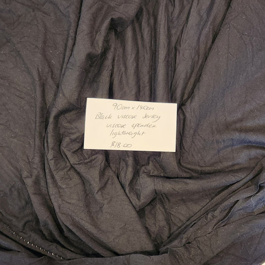 90cm Black viscose jersey