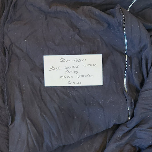 50cm Black brushed viscose jersey