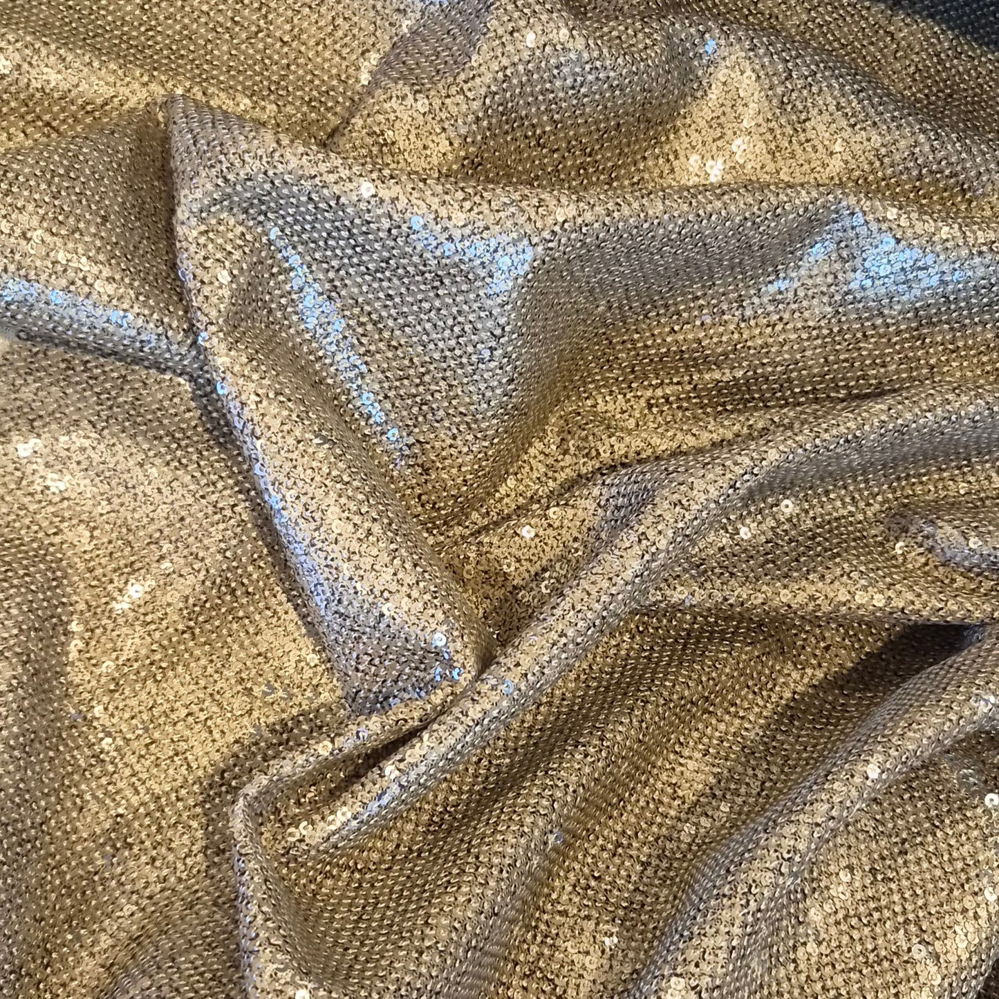 Earth shimmer golden sequin mesh