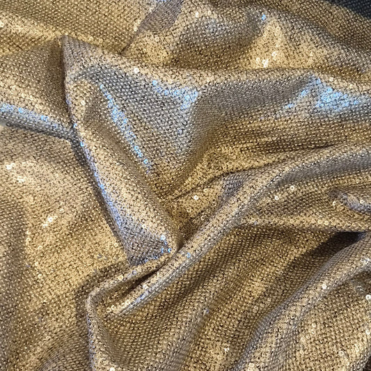 Earth shimmer golden sequin mesh