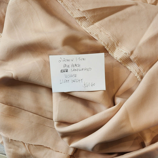 2.2m Pale peach sandwashed viscose