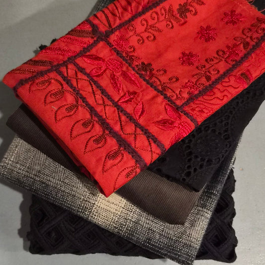 1. 5 pieces assorted cotton fabrics