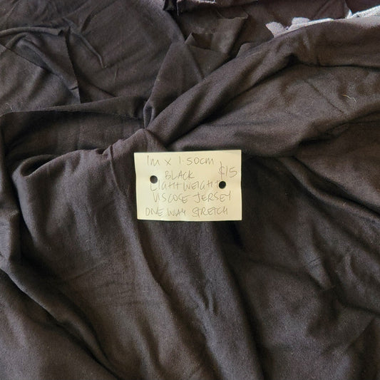 1m Black lightweight viscose jersey