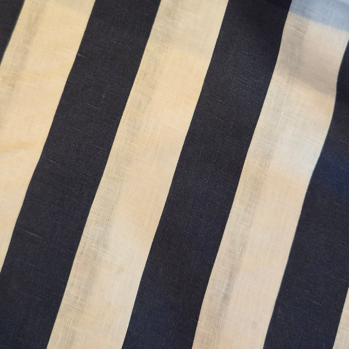 Navy and white stripe linen