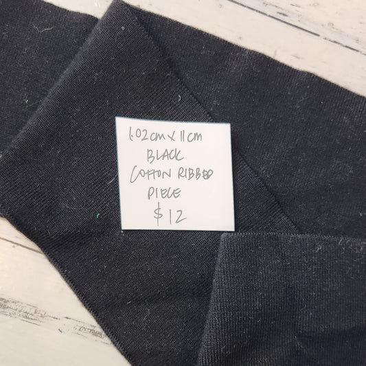 1.02cm Black cotton ribbing