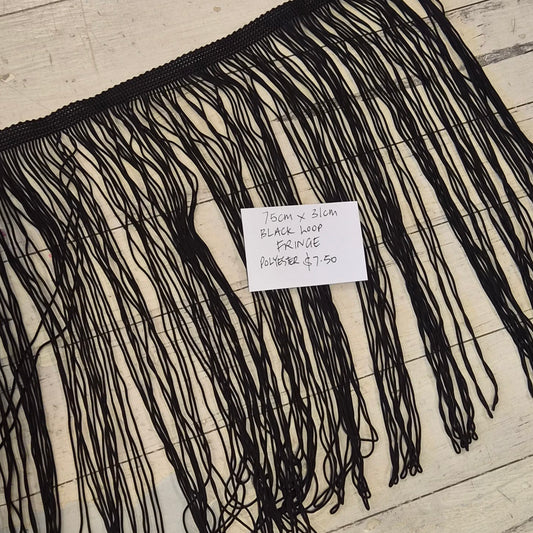 75cm Black loop fringev