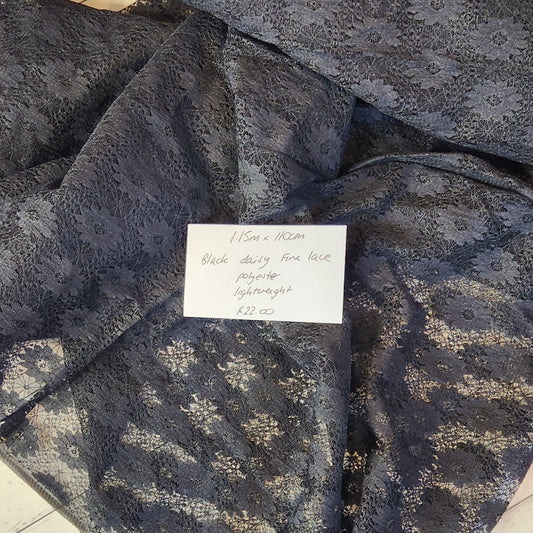 1.15m  Black Daisy fine lace