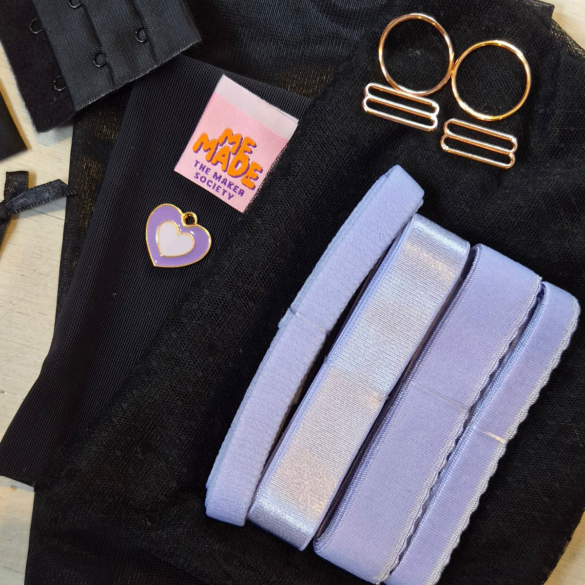 Purple heart Delicate sheers large Wired Bra Kit