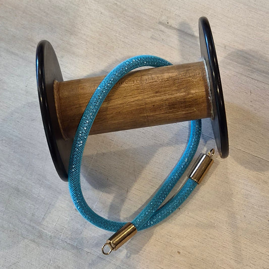 40cm Aqua Crystal's on rope with metal toggles