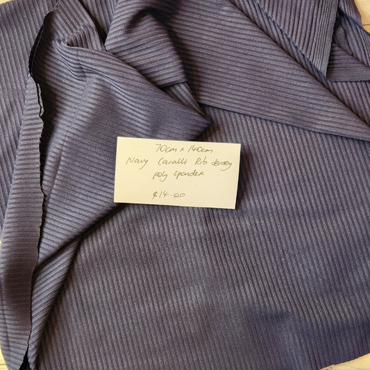 70cm Navy cavalli rib jersey