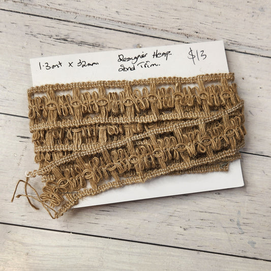 1.3m Designer hemp/ cotton trim