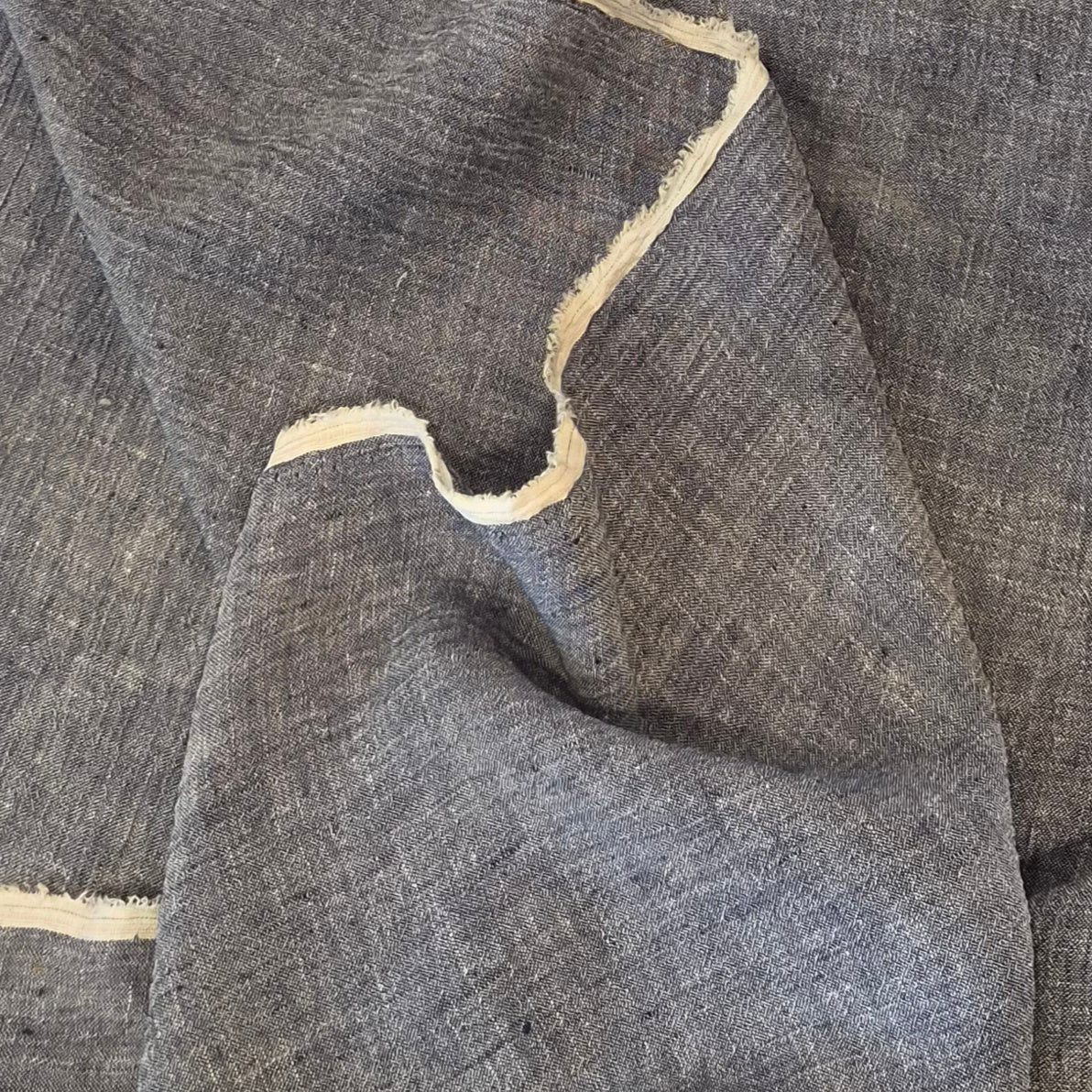 Navy crinkle linen