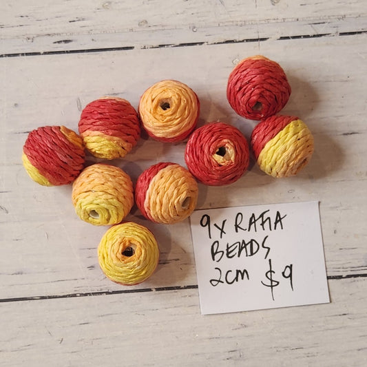 9 Raffia beads