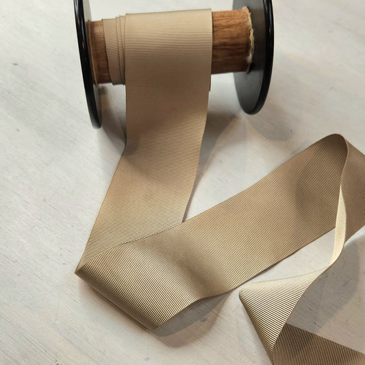 Taupe 50mm grossgrain ribbon