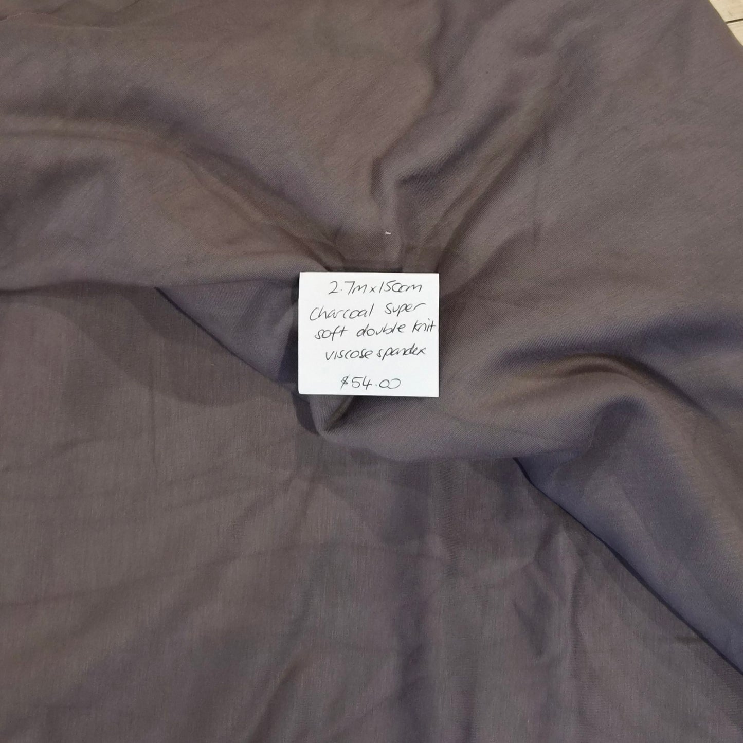 2.7m Charcoal super soft double knit