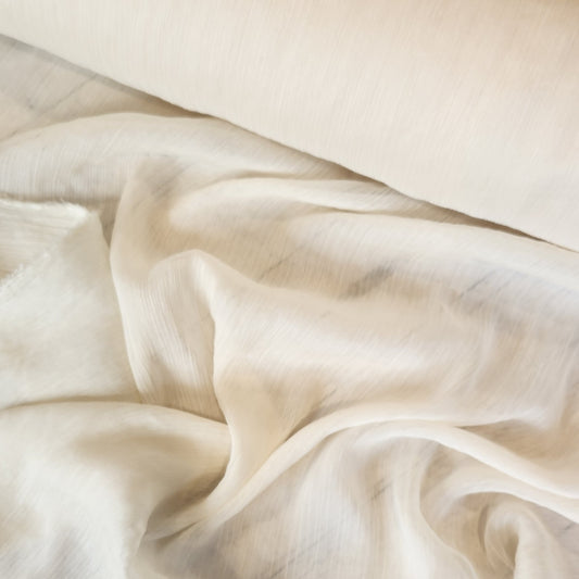 Ivory crinkle polyester chiffon