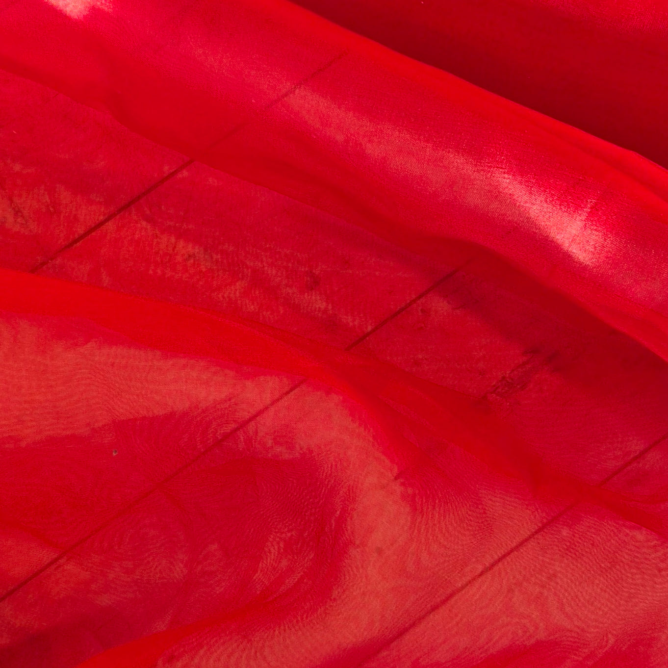 Red silk organza