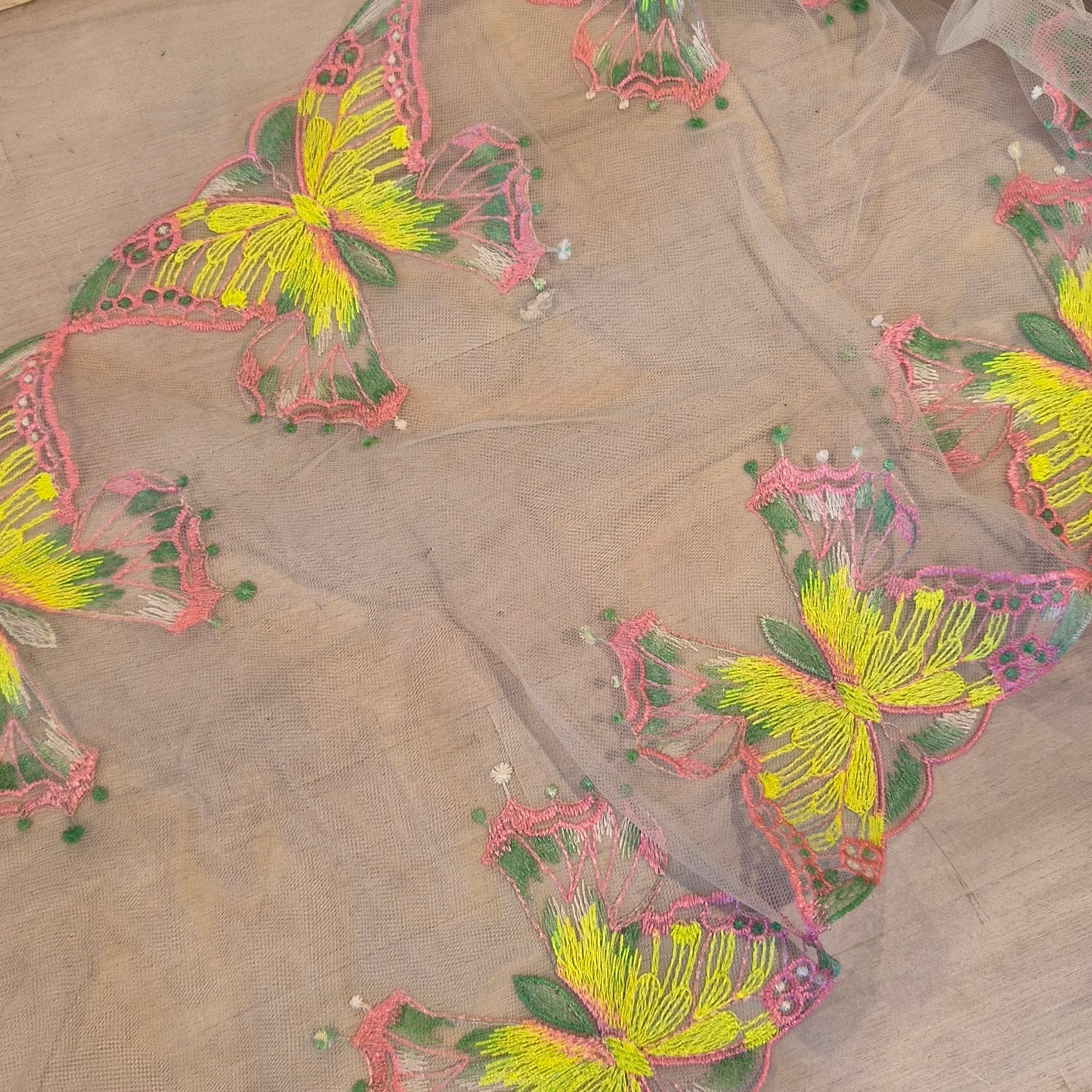 Spring butterfly Embroidered Lace